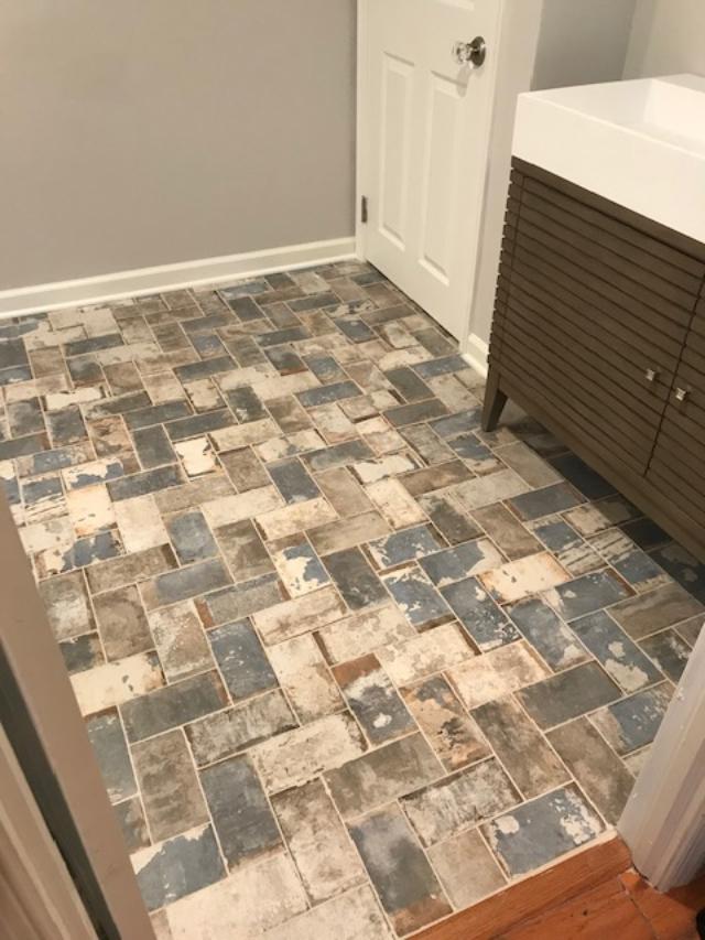 Ventnor Half Bath Brick Tile Floor